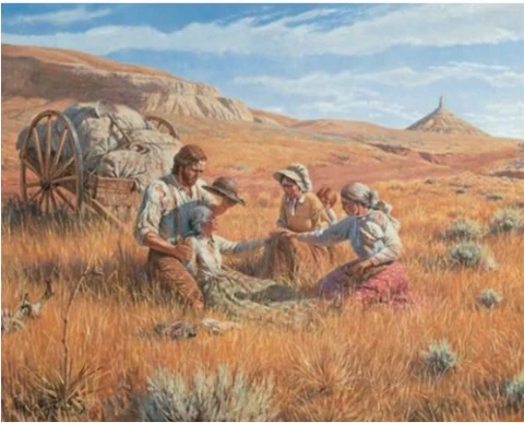 Historic handcart pioneer image